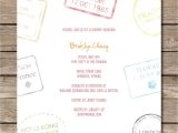 Honeymoon themed Bridal Shower Invitations Passport Stamp Bridal Shower Invitation Perfect for