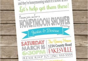 Honeymoon themed Bridal Shower Invitations Printable Honeymoon Shower Party Invitations 5×7 Typography
