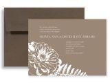 Horizontal Wedding Invitation Template Brown White Botanical Wedding Invitation Example 7×5 In