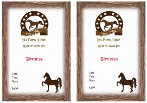 Horse Birthday Invitation Template Free Printable Horse Birthday Invitation