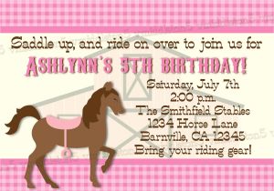 Horse Birthday Invitation Template Horse Invitation Free