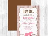 Horse themed Baby Shower Invitations Cowgirl Horse theme Baby Shower Invitation or Evite Farm