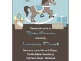 Horse themed Baby Shower Invitations Rocking Horse Boy Baby Shower Invitations