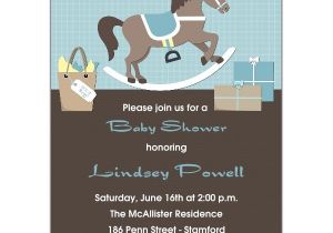 Horse themed Baby Shower Invitations Rocking Horse Boy Baby Shower Invitations