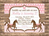 Horse themed Party Invitations Personalized Pink and Brown Horse themed Birthday Party
