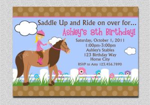 Horseback Riding Birthday Party Invitations Horseback Riding Birthday Invitation Western Horse Birthday