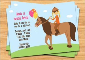 Horseback Riding Birthday Party Invitations Horseback Riding Birthday Party Invitation by