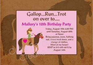 Horseback Riding Birthday Party Invitations Horseback Riding Birthday Party Invitations Printable or