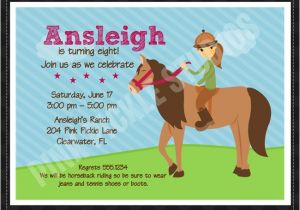 Horseback Riding Birthday Party Invitations Horseback Riding Printable Birthday Invitation