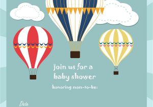 Hot Air Balloon Birthday Invitation Template Free Printable Baby Shower Invitations Baby Shower Ideas