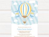 Hot Air Balloon Birthday Invitation Template Tvc175 Hot Air Balloon Ride Baptism Invitation Diy
