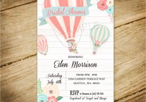 Hot Air Balloon Bridal Shower Invitations Hot Air Balloon theme Bridal Shower Baby Shower Invitation