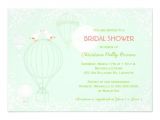 Hot Air Balloon Bridal Shower Invitations Hot Air Balloons Spring Mint Bridal Shower Invites