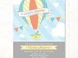 Hot Air Balloon themed Baby Shower Invitations Hot Air Balloon Baby Shower Invitations Blue and Yellow by