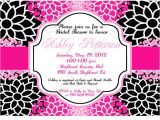 Hot Pink and Black Bridal Shower Invitations Bridal Shower and Wedding Invitations