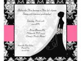 Hot Pink and Black Bridal Shower Invitations Bridal Shower Invitations Hot Pink & White Damask 5 25