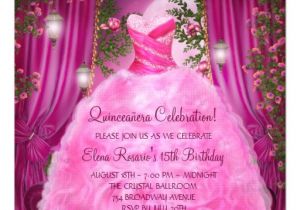 Hot Pink Quinceanera Invitations Hot Pink Rose Quinceanera 5 25 Quot Square Invitation Card