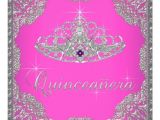 Hot Pink Quinceanera Invitations Hot Pink Tiara Quinceanera Custom Invitations Zazzle