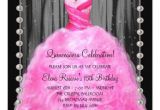 Hot Pink Quinceanera Invitations Party Dress Pearls Hot Pink Quinceanera Invitation Zazzle