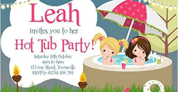Hot Tub Party Invitation Template 10 Personalised Hot Tub Party Invitations Amazon Co Uk