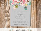 Housewarming and Baby Shower Invitations Floral Birds and Birdcages Birdhouse Baby Shower Bridal