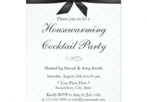 Housewarming Cocktail Party Invitations Elegant Black Ribbon Housewarming Cocktail Party 5×7 Paper
