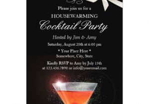 Housewarming Cocktail Party Invitations Elegant Ivory Ribbon Housewarming Cocktail Party Card Zazzle