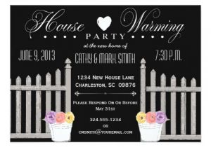 Housewarming Party Invitation Wording for Gifts Picket Fence Housewarming Party Invitation Zazzle