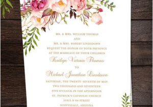 How to Create Your Own Wedding Invitation Template Printable Wedding Invitation Romantic Blossoms Make Your