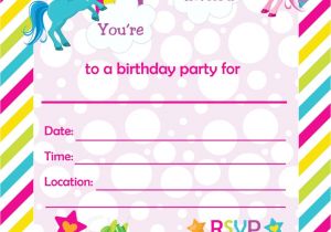 How to Fill Out Birthday Party Invitations Fill In Birthday Party Invitations Printable Rainbows and