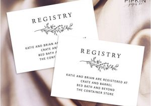 How to Include Registry In Bridal Shower Invitation Wedding Registry Card Enclosure Card Template Baby Shower