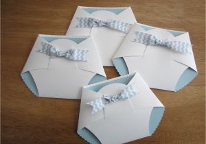 How to Make A Baby Shower Invitation Card Handmade Baby Shower Invitation Diaper Shape W Chevron
