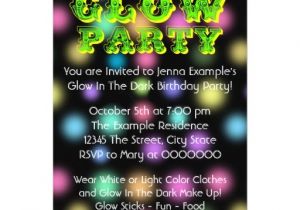 How to Make Glow In the Dark Party Invitations Neon Glow In the Dark Birthday Party 5×7 Paper Invitation