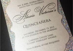 How to Make Quinceanera Invitations Quinceanera Invitation Sweet 16 Invitation Glitter