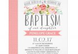 How to Make Simple Baptism Invitations Rose Banner Girl Baptism Invitation