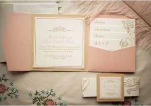 How to Package Wedding Invitations Wedding Invitation Package Pink and Gold by