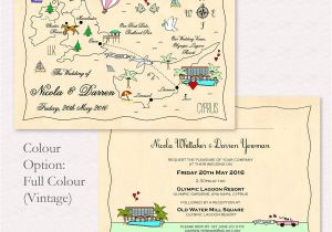 How to Print A Map for Wedding Invitations Illustrated Map Party or Wedding Invitation by Cute Maps