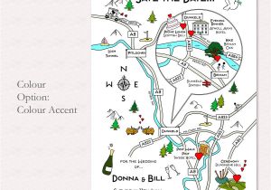 How to Print A Map for Wedding Invitations Wedding or Party Illustrated Map Invitation by Cute Maps