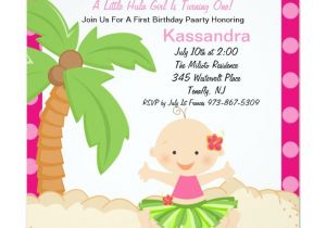 Hula Birthday Party Invitations Baby Hula Girl First Birthday Invitation Zazzle
