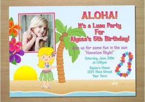 Hula Birthday Party Invitations Hula Girl Birthday