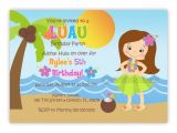 Hula Birthday Party Invitations Hula Girl or Boy Birthday Party Invitation You Print