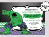 Hulk Birthday Party Invitation Template Editable Text Hulk Birthday Invitation Hulk Party Invites