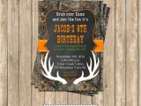 Hunting Birthday Party Invitations Camo Boy Hunting Deer 4 Birthday Party Printable Invitation