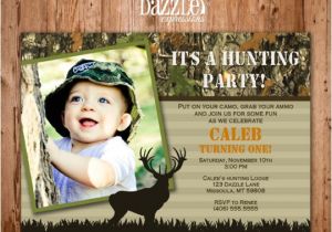 Hunting Birthday Party Invitations Printable Kids Camo Hunting Birthday Invitation Mossy