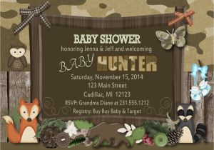 Hunting themed Baby Shower Invitations Woodland Baby Shower Invitation Fall Camo theme Baby Shower