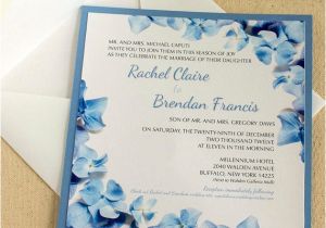 Hydrangea Wedding Invitation Template Blue Hydrangea Wedding Invitation Floral Invitation Etsy