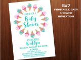 Ice Cream Baby Shower Invitations Ice Cream Baby Shower Invitations Mint and Pink Printable