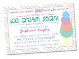 Ice Cream Baby Shower Invitations Ice Cream social Baby Shower Invitation