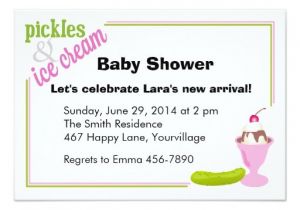 Ice Cream Baby Shower Invitations Pickles & Ice Cream Baby Shower Invitations