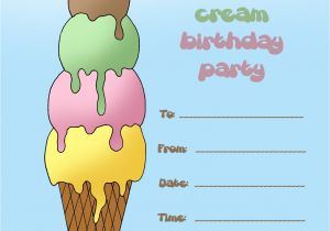 Ice Cream Birthday Invitation Template Free Ice Cream Birthday Invitations Birthday Invitation Examples